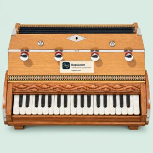 27-Key Mini Teak Harmonium – 2¼ Octaves, 4 Stops, 440 Hz
