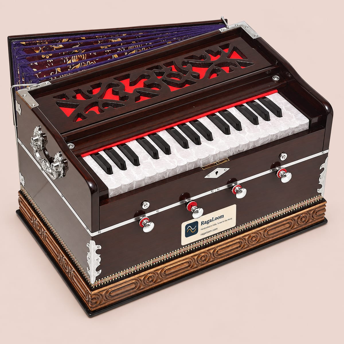 Mini Magic Mahogany Harmonium – 32 Keys, 2¾ Octaves, 4 Stops - Image 2